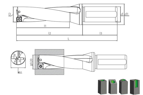 SDUM SPMG-110408 D4 U-DRILL Delik Delme Takımı